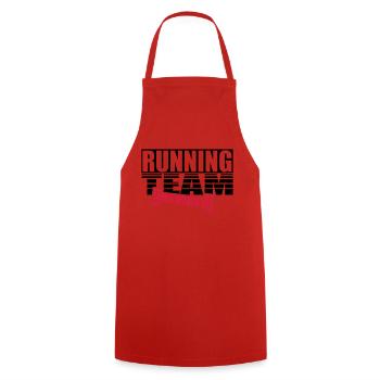 running team member - Cooking Apron - red - Front - AI Model Male 185 dark (185cm)