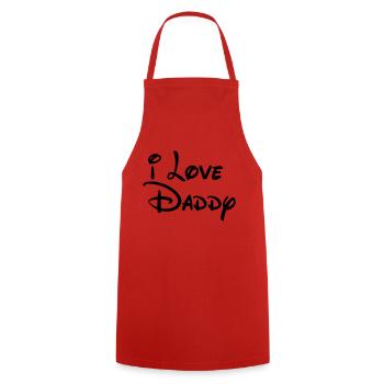 i-love-daddy - Cooking Apron - red - Front - AI Model Male 185 dark (185cm)