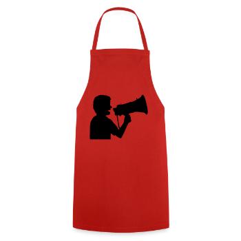 Megaphone Propaganda Man Angry - Cooking Apron - red - Front - AI Model Male 185 dark (185cm)