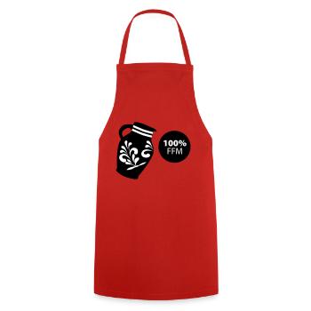 Bembel 100 % FFM #069 #FrankfurtLiebe #FFMoriginal - Tablier de cuisine - rouge - Devant - AI Model Male 185 dark (185cm)
