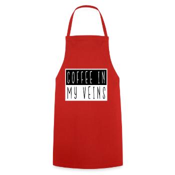 statement caffeine funny quote coffee lover - Kochschürze - Rot - Vorne - AI Model Male 185 dark (185cm)