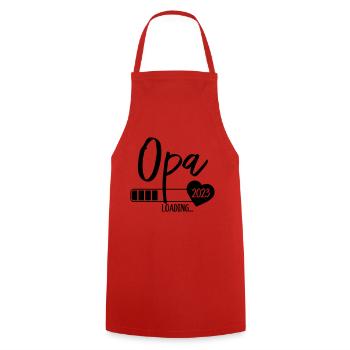 Opa 2023 - Kochschürze - Rot - Vorne - AI Model Male 185 dark (185cm)