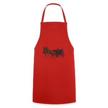Pferd als mein Uber - Kochschürze - Rot - Vorne - AI Model Male 185 dark (185cm)
