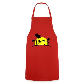Palmiers de plage 2 - Tablier de cuisine - rouge - Devant - AI Model Male 185 dark (185cm)