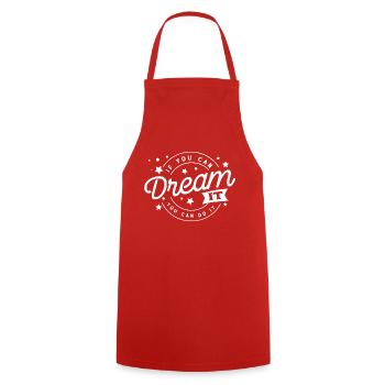 dream it happy quotes positive quote cute love - Cooking Apron - red - Front - AI Model Male 185 dark (185cm)