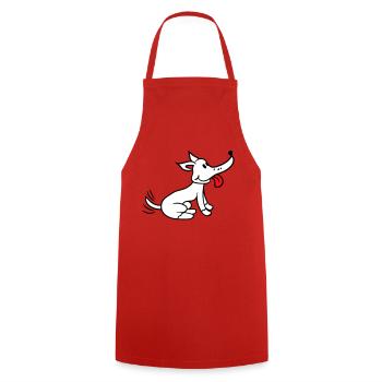 Dog wagging excited cute happy - Cooking Apron - red - Front - AI Model Male 185 dark (185cm)