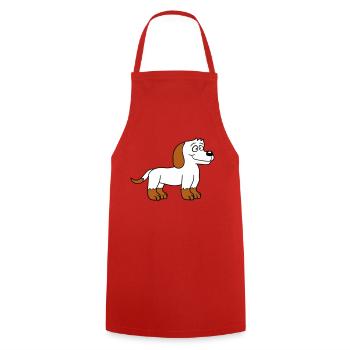chien se tient mignon petit chiot heureux animal de compagnie - Tablier de cuisine - rouge - Devant - AI Model Male 185 dark (185cm)