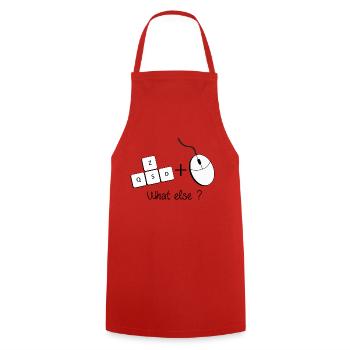 WASD What else? - Cooking Apron - red - Front - AI Model Male 185 dark (185cm)