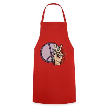 Signes de paix - Tablier de cuisine - rouge - Devant - AI Model Male 185 dark (185cm)