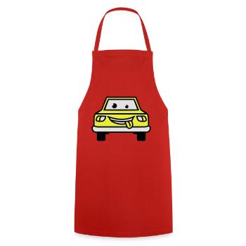 Cartoon Car - Kochschürze - Rot - Vorne - AI Model Male 185 dark (185cm)