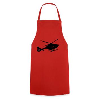 helikopter silhouette - Kochschürze - Rot - Vorne - AI Model Male 185 dark (185cm)