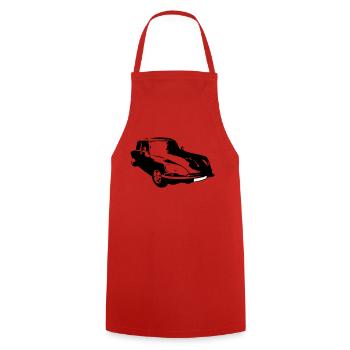 vintage old car - Cooking Apron - red - Front - AI Model Male 185 dark (185cm)