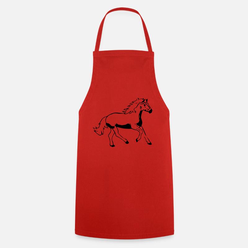 cheval - Tablier de cuisine - rouge