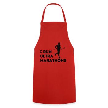 I run ultra Marathons - Cooking Apron - red - Front - AI Model Male 185 dark (185cm)
