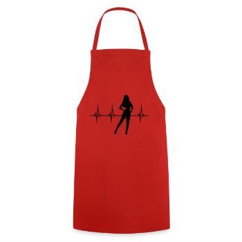 Heartbeat Hot Girl - Cooking Apron - red - Front - AI Model Male 185 dark (185cm)