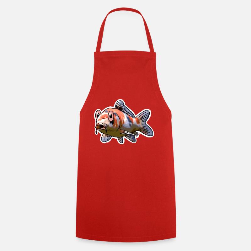 Carpe Koi (Cyprinus rubrofuscus) - Tablier de cuisine - rouge