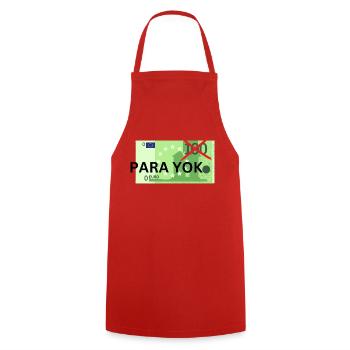 Para yok - das Piece für Pleitegeier - Kochschürze - Rot - Vorne - AI Model Male 185 dark (185cm)