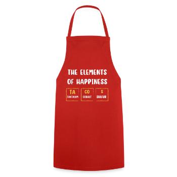 The Elements of Happiness Tacos design Funny Mexic - Cooking Apron - red - Front - AI Model Male 185 dark (185cm)