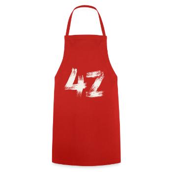 42 - Cooking Apron - red - Front - AI Model Male 185 dark (185cm)