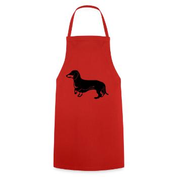 dackel hund - Kochschürze - Rot - Vorne - AI Model Male 185 dark (185cm)