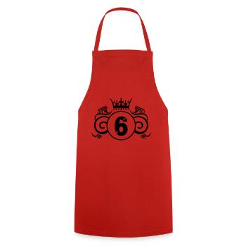 Wappen 6 - Kochschürze - Rot - Vorne - AI Model Male 185 dark (185cm)