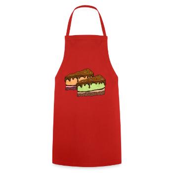 Cakes - Cooking Apron - red - Front - AI Model Male 185 dark (185cm)
