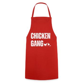 Gang de poulets - Tablier de cuisine - rouge - Devant - AI Model Male 185 dark (185cm)