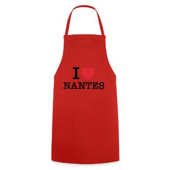 Ich liebe Nantes | Nantes | I Herz Nantes | Frankreich - Kochschürze - Rot - Vorne - AI Model Male 185 dark (185cm)