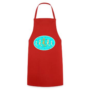 Sea horse - Cooking Apron - red - Front - AI Model Male 185 dark (185cm)