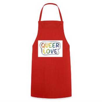 Queer love - Tablier de cuisine - rouge - Devant - AI Model Male 185 dark (185cm)