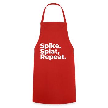 Spike, Splat, Repeat. - Cooking Apron - red - Front - AI Model Male 185 dark (185cm)