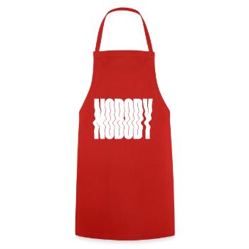 Niemand typografisch fettes Logo - Kochschürze - Rot - Vorne - AI Model Male 185 dark (185cm)