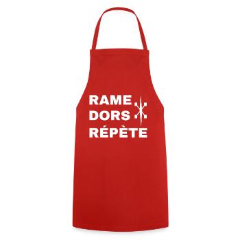 Rame dors répète Rameur d'aviron - Tablier de cuisine - rouge - Devant - AI Model Male 185 dark (185cm)