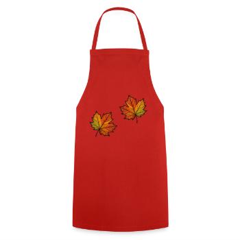 Leaf Autumn Maple Leaf 2 - Cooking Apron - red - Front - AI Model Male 185 dark (185cm)