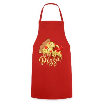 Pizza Monster - Cooking Apron - red - Front - AI Model Male 185 dark (185cm)