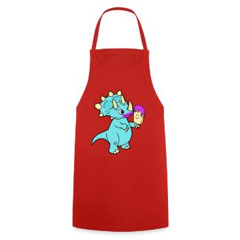 Dino Hunger Ice Fantasy Children Baby - Cooking Apron - red - Front - AI Model Male 185 dark (185cm)