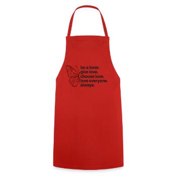 Soyez un amoureux. Papillon. - Tablier de cuisine - rouge - Devant - AI Model Male 185 dark (185cm)