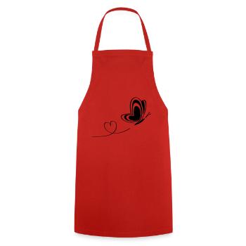 butterfly love insect heart wings - Cooking Apron - red - Front - AI Model Male 185 dark (185cm)