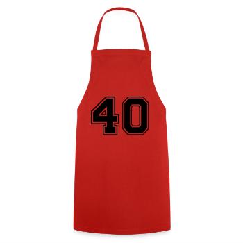 40 - Cooking Apron - red - Front - AI Model Male 185 dark (185cm)