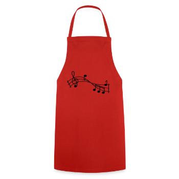 music note - Cooking Apron - red - Front - AI Model Male 185 dark (185cm)