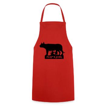 she-wolf romulus remus italian symbol of rome ital - Cooking Apron - red - Front - AI Model Male 185 dark (185cm)