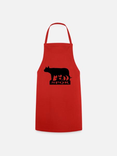 she-wolf romulus remus italialainen Rooman spqr - Forklæde - rød