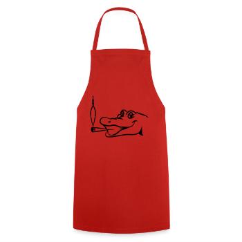 Crocodile funny naughty joint kiffen head - Cooking Apron - red - Front - AI Model Male 185 dark (185cm)