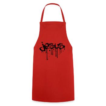 Baby child diaper rattling dummies dead penned - Cooking Apron - red - Front - AI Model Male 185 dark (185cm)