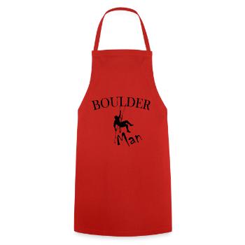Bouldern Klettern Climbing - Kochschürze - Rot - Vorne - AI Model Male 185 dark (185cm)