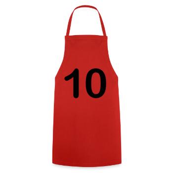 10 - Cooking Apron - red - Front - AI Model Male 185 dark (185cm)