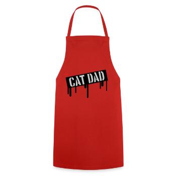Stempel Cat Dad Logo - Kochschürze - Rot - Vorne - AI Model Male 185 dark (185cm)