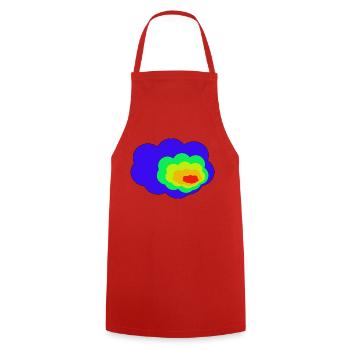Bunte Wolken - Kochschürze - Rot - Vorne - AI Model Male 185 dark (185cm)