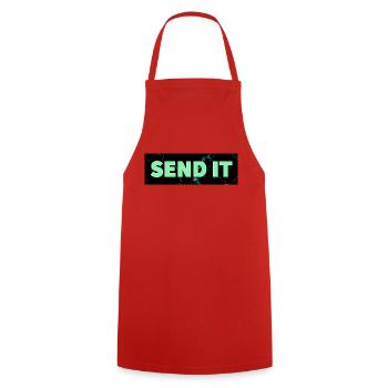 SEND IT box logo - Cooking Apron - red - Front - AI Model Male 185 dark (185cm)