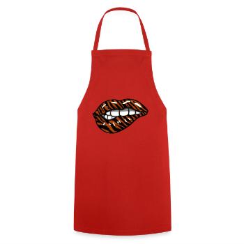 Lèvres de tigre - Tablier de cuisine - rouge - Devant - AI Model Male 185 dark (185cm)